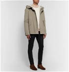 Yves Salomon - Cotton-Blend Hooded Down Parka with Detachable Shearling and Satin Lining - Brown