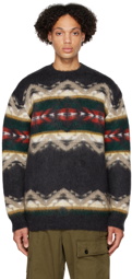 Junya Watanabe Gray Jacquard Sweater