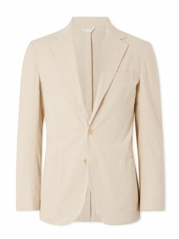 Photo: De Petrillo - Cotton-Blend Seersucker Suit Jacket - Neutrals