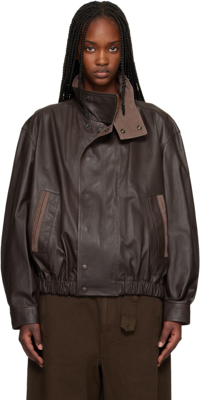 Photo: LEMAIRE Brown Soft Blouson Leather Jacket