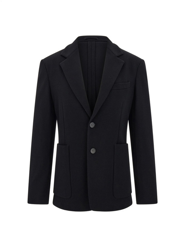 Photo: Ferragamo Mens Single breasted jersey blazer in Black
