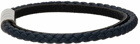 Giorgio Armani Navy & Black Leather Bracelet