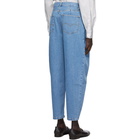 Hed Mayner Blue Pleated Jeans