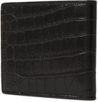 SAINT LAURENT - Logo-Appliquéd Croc-Effect Leather Billfold Wallet - Black