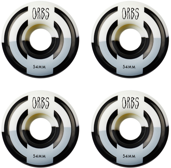 Photo: Orbs White & Black Apparitions Splits Skateboard Wheels, 54 mm