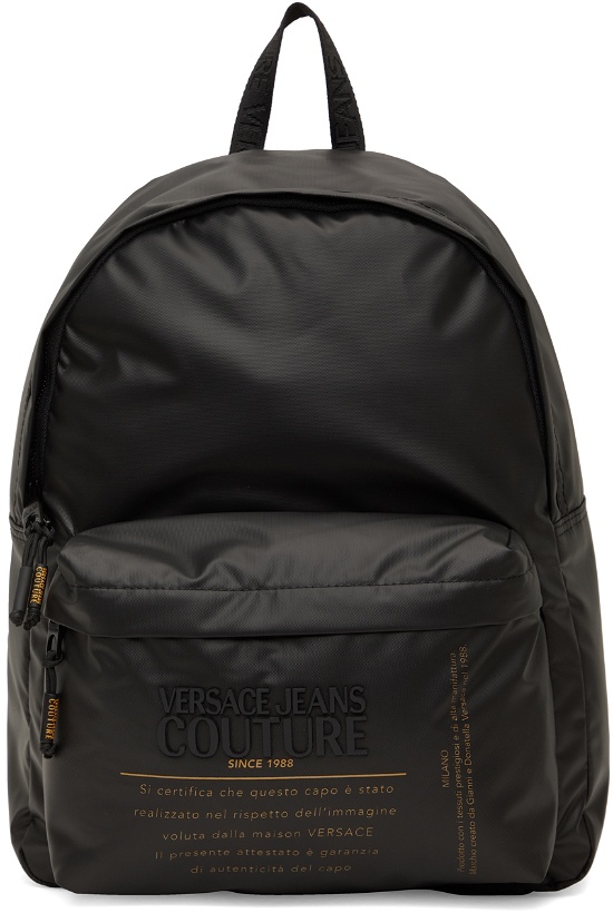 Photo: Versace Jeans Couture Black Warranty Label Backpack