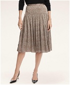 Brooks Brothers Women's Silk Pleated Skirt | Tan