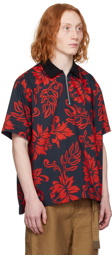 sacai Red & Navy Floral Shirt