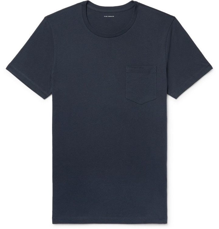 Photo: Club Monaco - Williams Cotton-Jersey T-Shirt - Midnight blue