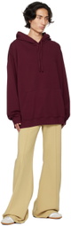 MM6 Maison Margiela Burgundy Embroidered Hoodie