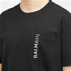 Balmain Men's Laminato Logo T-Shirt in Black/Dark Grey