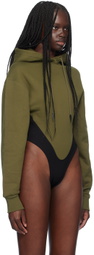 Mugler Green Hoodie Bodysuit