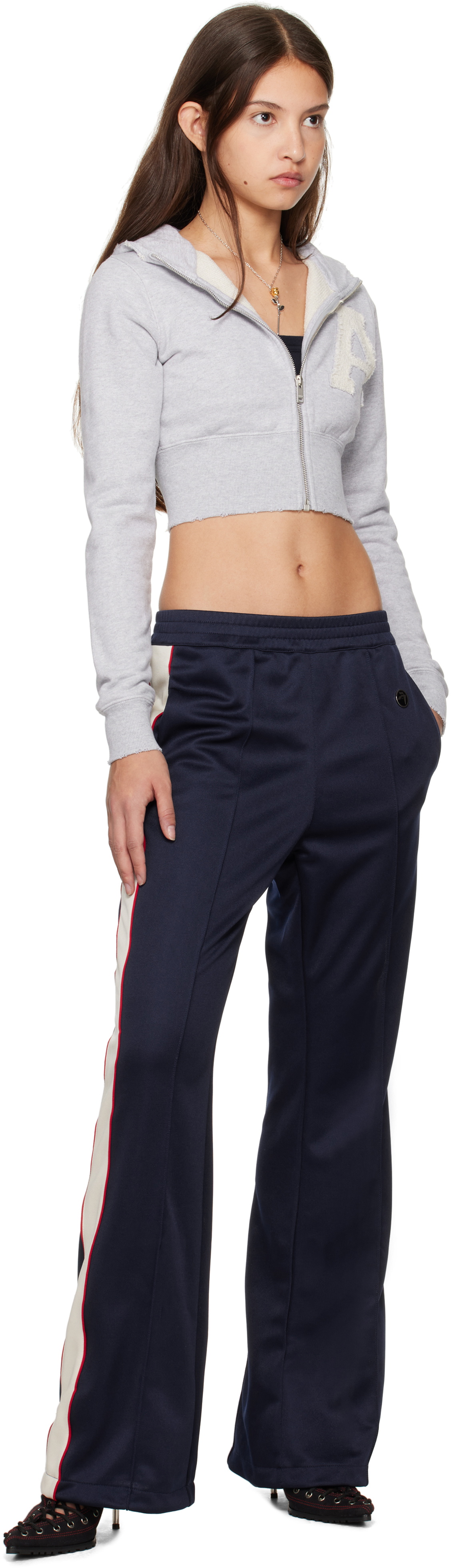 AMBUSH Gray Crop Hoodie