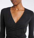 Norba Ribbed-knit wrap top