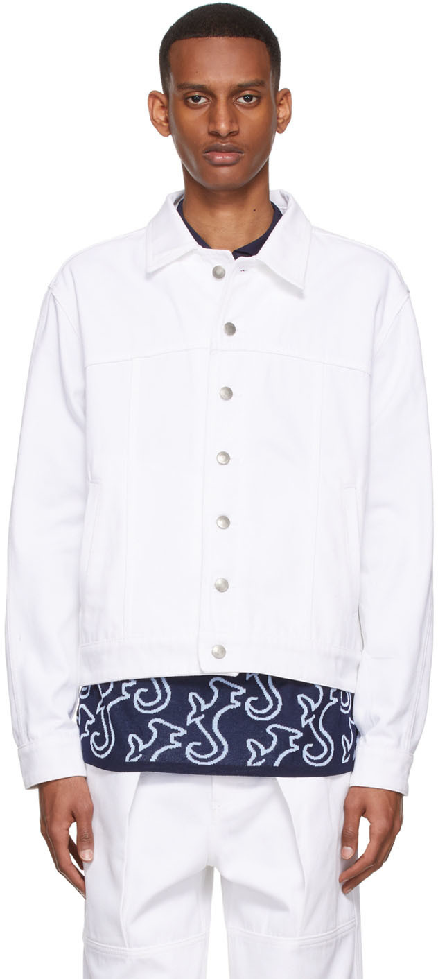 Serapis White Hippocampus Denim Jacket
