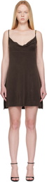 Versace Jeans Couture Brown Cupro Midi Dress