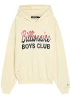 Billionaire Boys Club Glittered Logo-print Hooded Cotton Sweatshirt Ecru