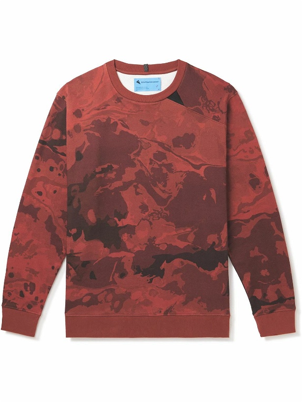 Photo: Klättermusen - Turid Camouflage-Print Organic Cotton-Jersey Sweater - Red