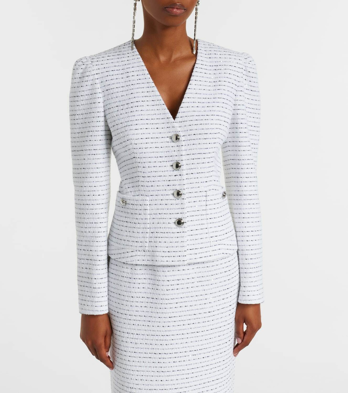 Alessandra Rich Striped tweed jacket