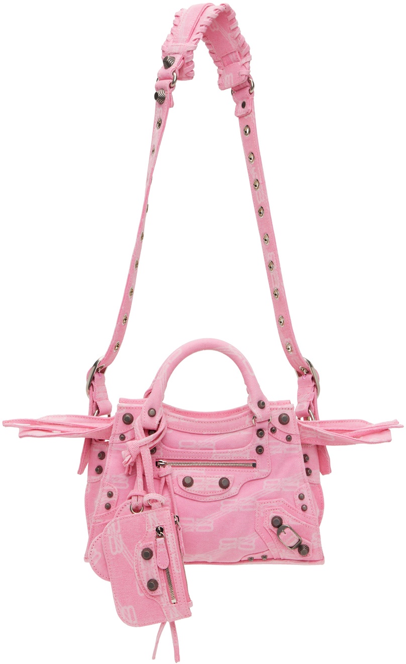 Balenciaga Pink XS Neo Cagole Denim Bag Balenciaga