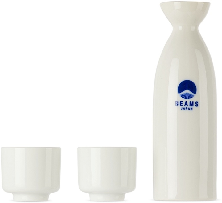 Photo: BEAMS JAPAN White Sake Bottle & Cup Gift Set