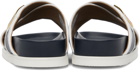 Thom Browne Navy & White Criss-Cross Flat Sandals