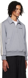 Palm Angels Gray Spread Collar Track Jacket