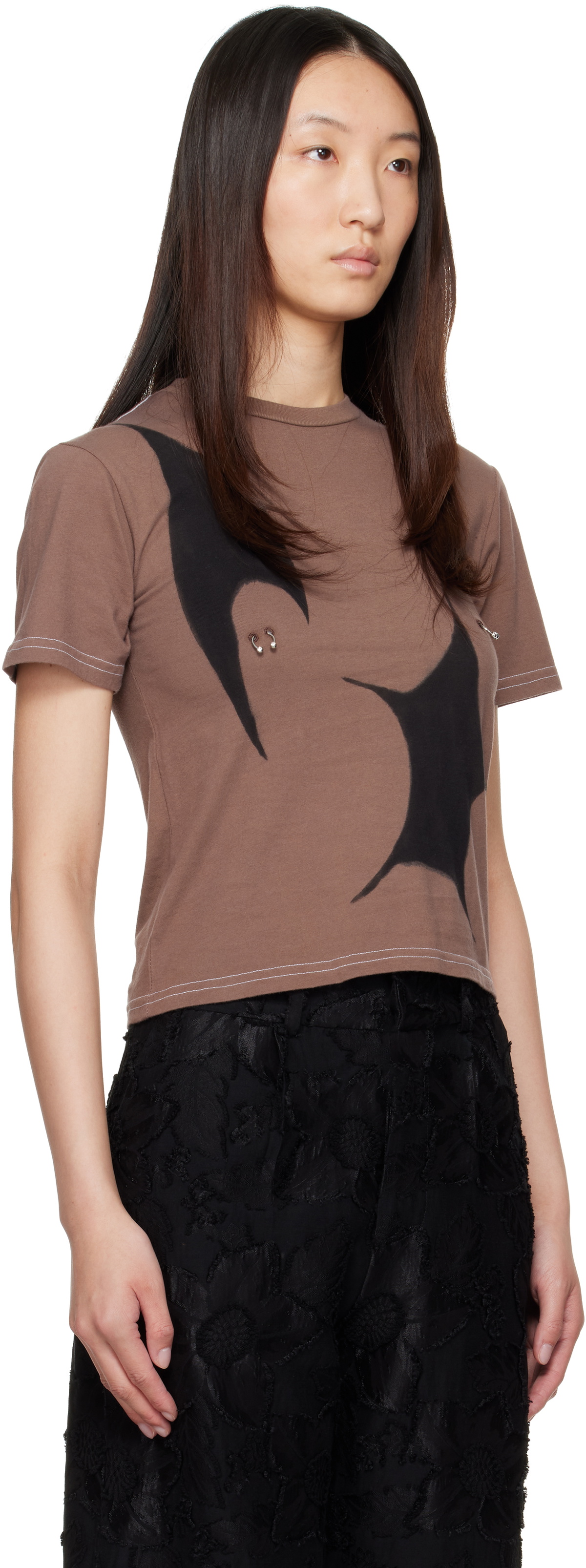 Collina Strada Brown Pierced T-shirt