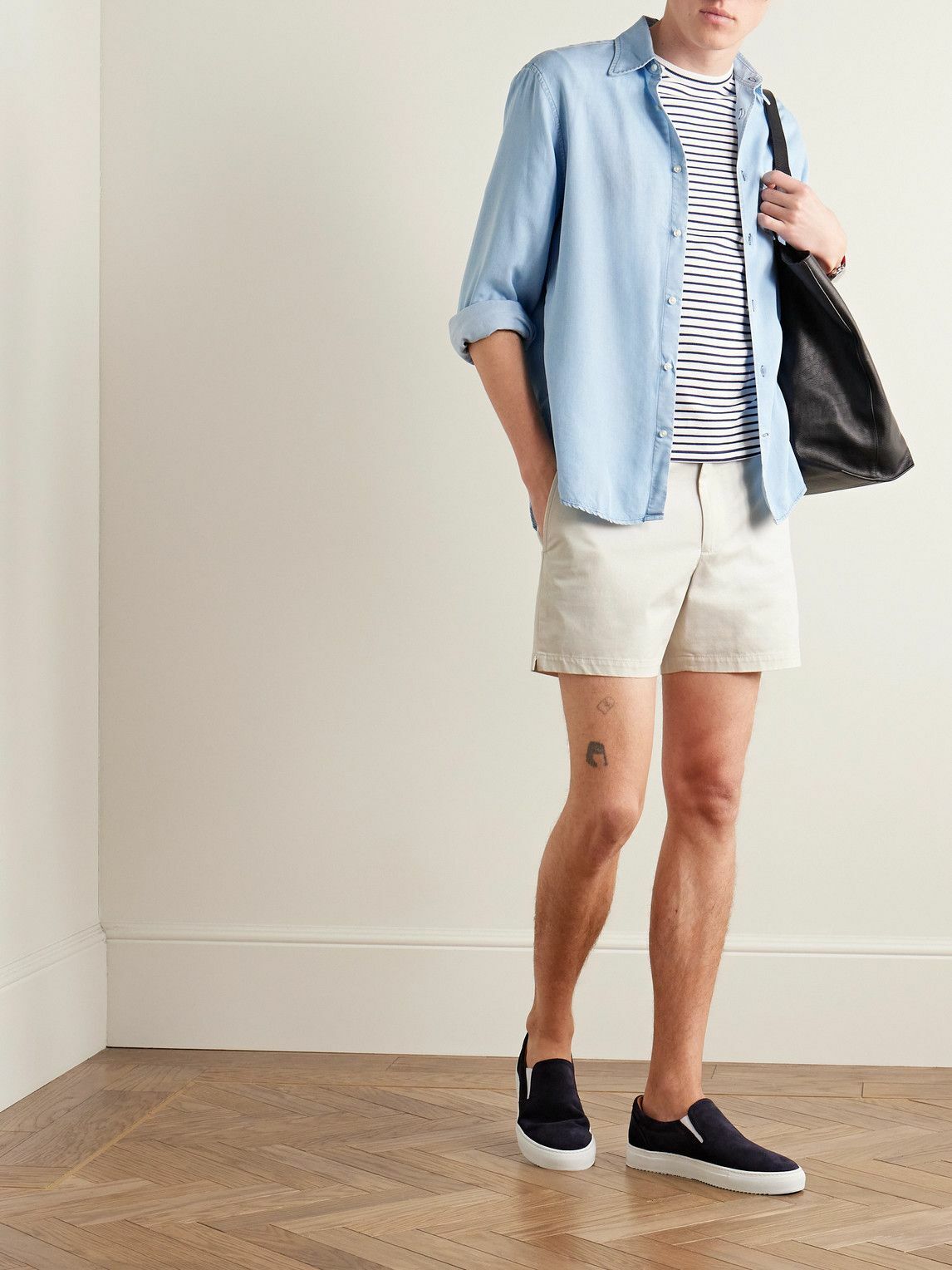 Club Monaco - Jax Straight-Leg Cotton-Blend Twill Shorts - Neutrals