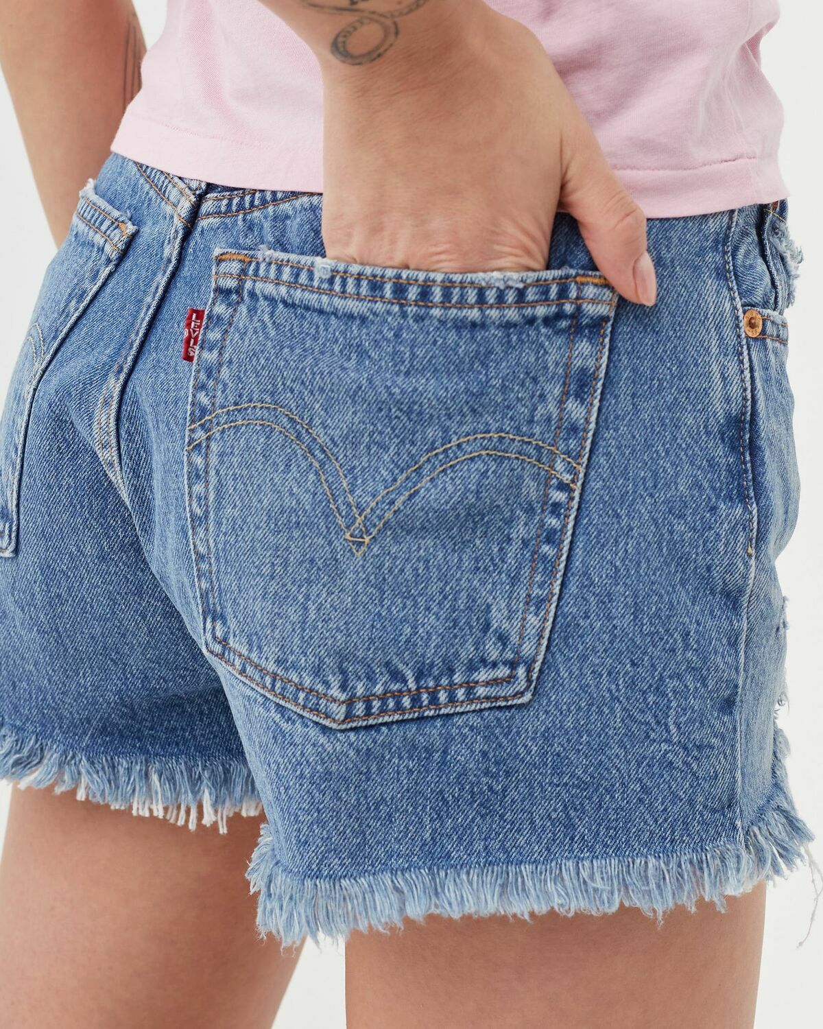 Levis 501 ORIGINAL SHORT Blue Womens Casual Short