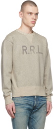 RRL Taupe Fleece Crewneck Sweatshirt