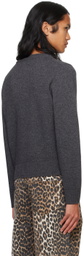 GANNI Gray Graphic Tiger Sweater