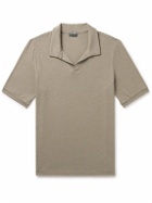 Hanro - Stretch Cotton and Linen-Blend Jersey Polo Shirt - Brown