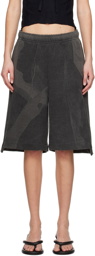 Serapis Gray Printed Shorts