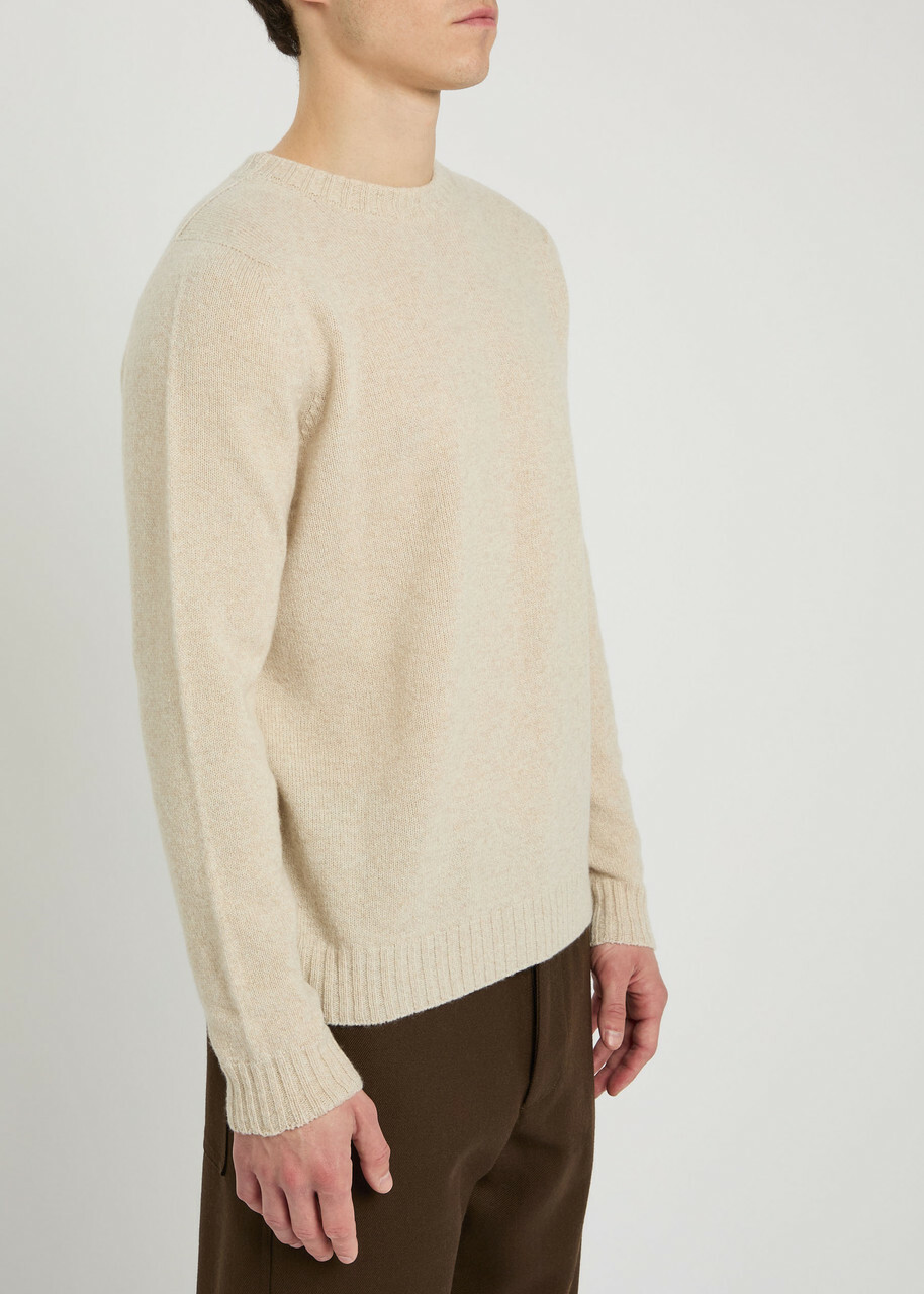John Smedley Norfolk Cashmere and Wool-blend Jumper Beige