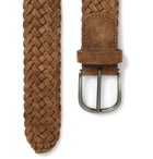 Anderson's - 3.5cm Woven Suede Belt - Brown