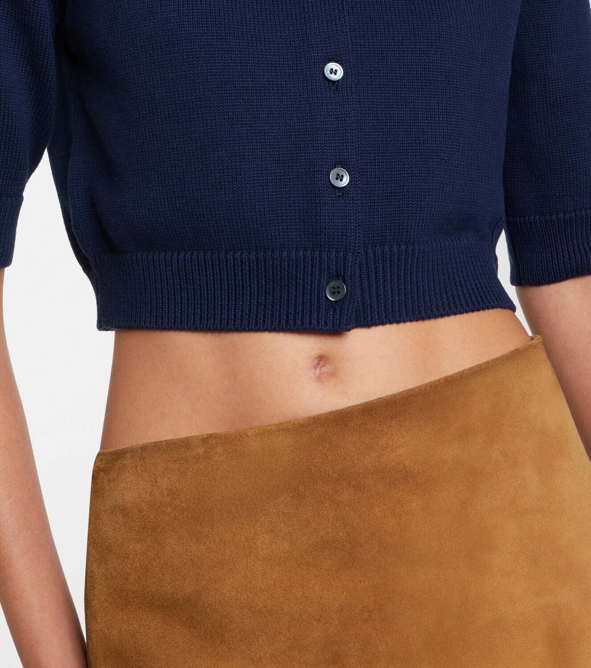 Miu Miu Logo cropped cotton cardigan
