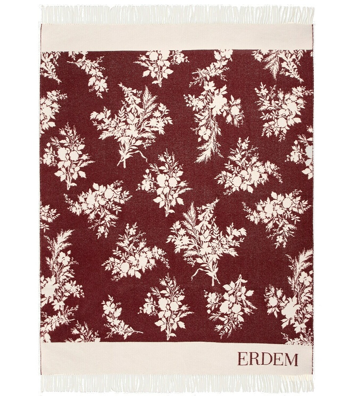 Photo: Erdem - Floral jacquard wool-blend blanket