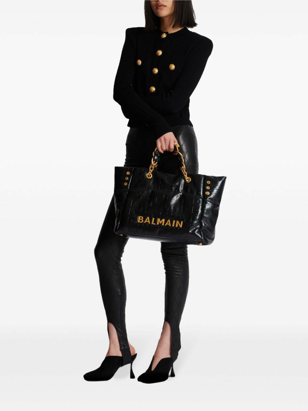 【関税込み】Balmain レッド 1945 Soft Cabas トートバッグ Cabas 1945 Soft Small - Women | BALMAIN