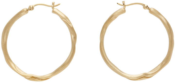 Photo: Completedworks Gold Furrowed Hoop Earrings