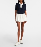 Tory Burch T Monogram gathered jersey tennis skirt