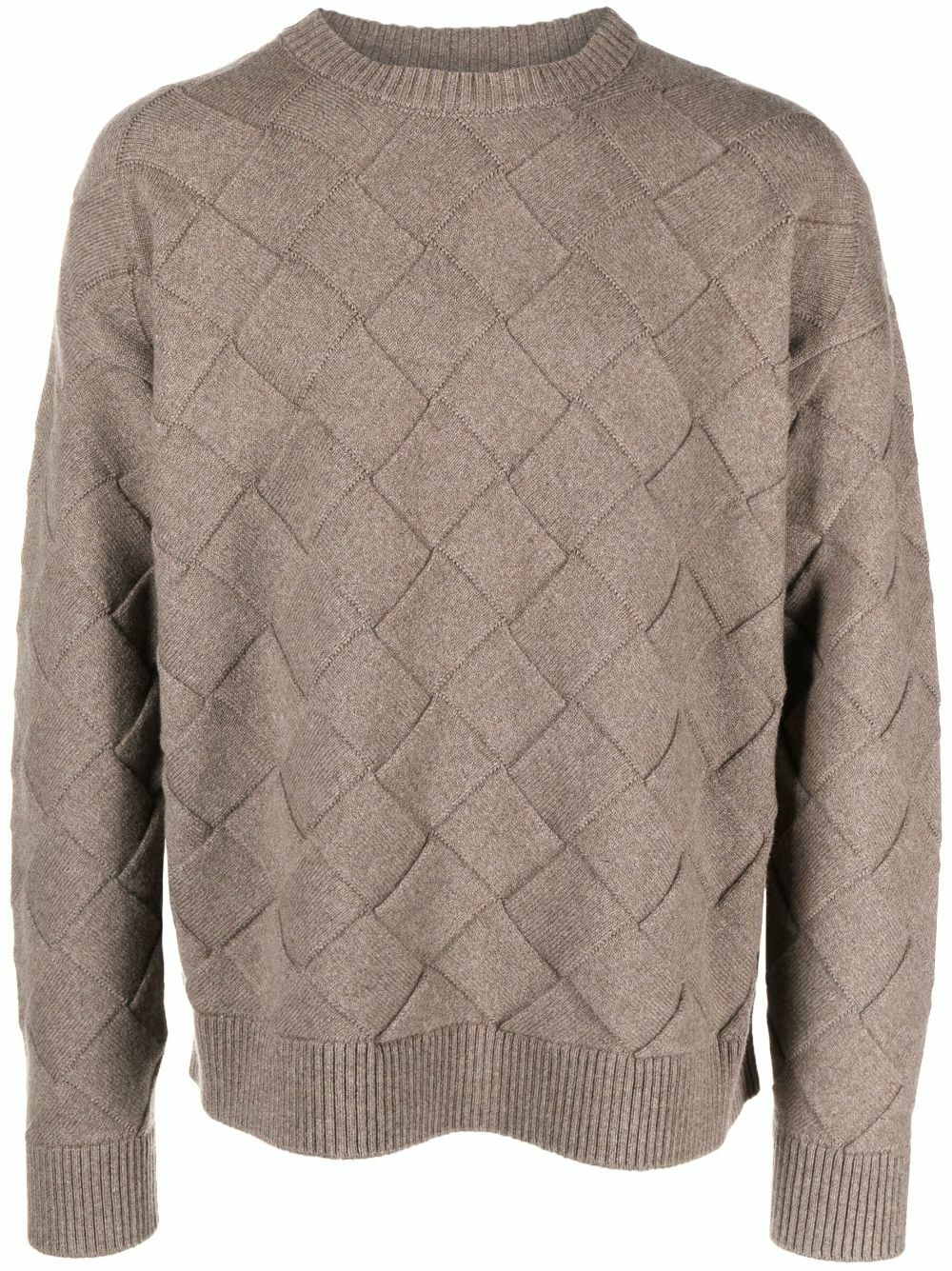 Bottega Veneta Brown Intrecciato Wool Sweater Bottega Veneta