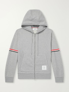 Thom Browne - Cotton-Piqué Zip-Up Hoodie - Gray
