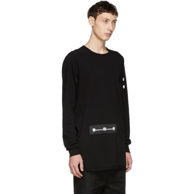 Rick Owens Drkshdw Black Patch Level Long Sleeve T-Shirt