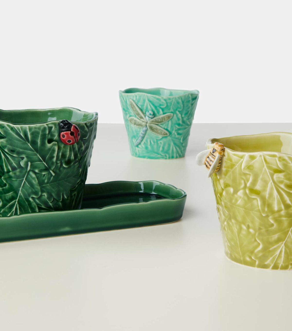Bordallo Pinheiro Jardim De Insetos set of 3 ceramic cups