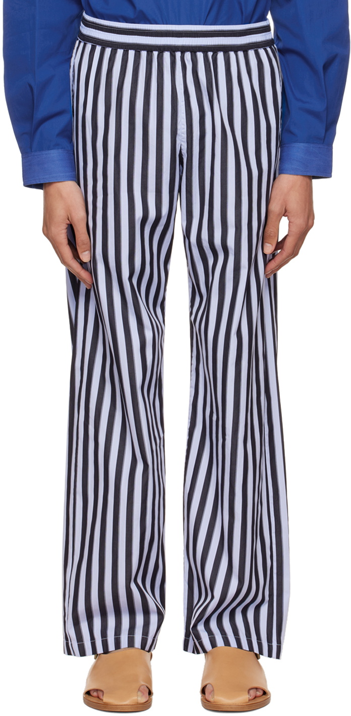 Sébline Black & Blue Stripe Pyjama Pants