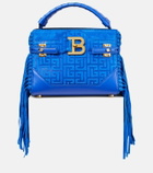Balmain - B-Buzz fringe-trimmed suede crossbody bag