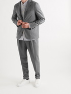 OFFICINE GÉNÉRALE - Pierre Tapered Pleated Pinstriped Wool-Flannel Suit Trousers - Gray