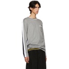 Thom Browne Grey and Navy Long Sleeve T-Shirt