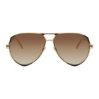 Alexander McQueen Gold Metal Aviator Sunglasses